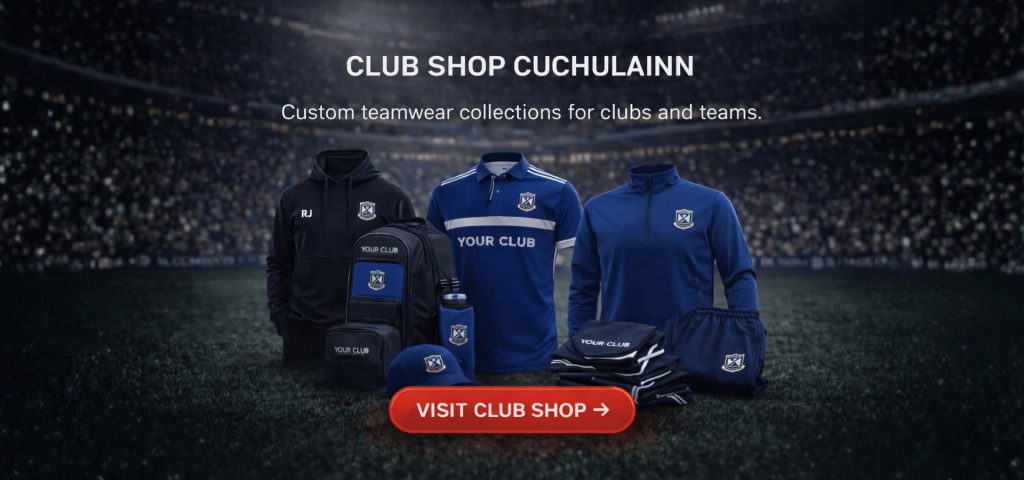 Custom teamwear for sports clubs available through dedicated club shops, allowing players and members to purchase personalised sportswear collections directly